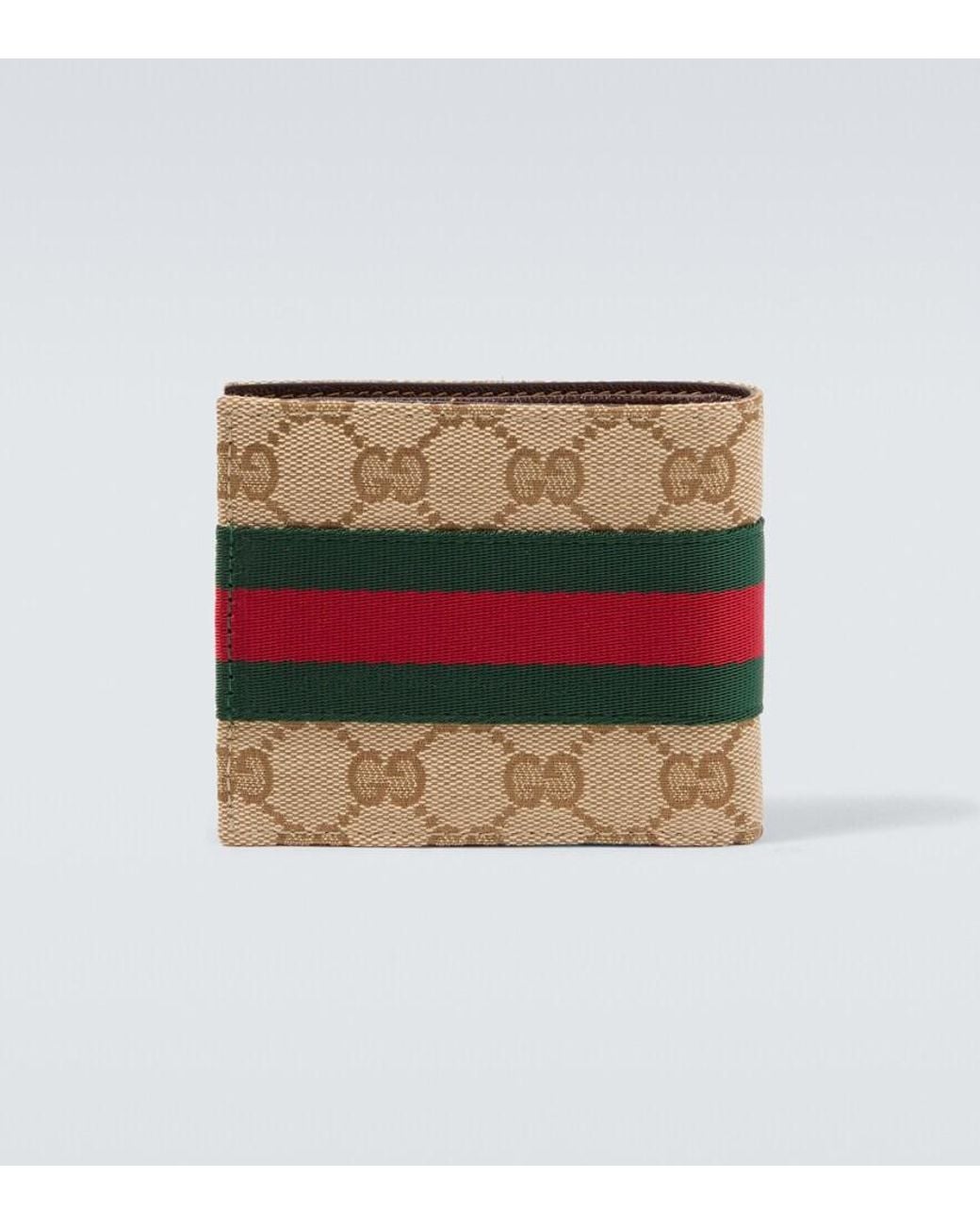 Gucci Portemonnaie Gg Web Stripe Aus Canvas in Natural für Herren