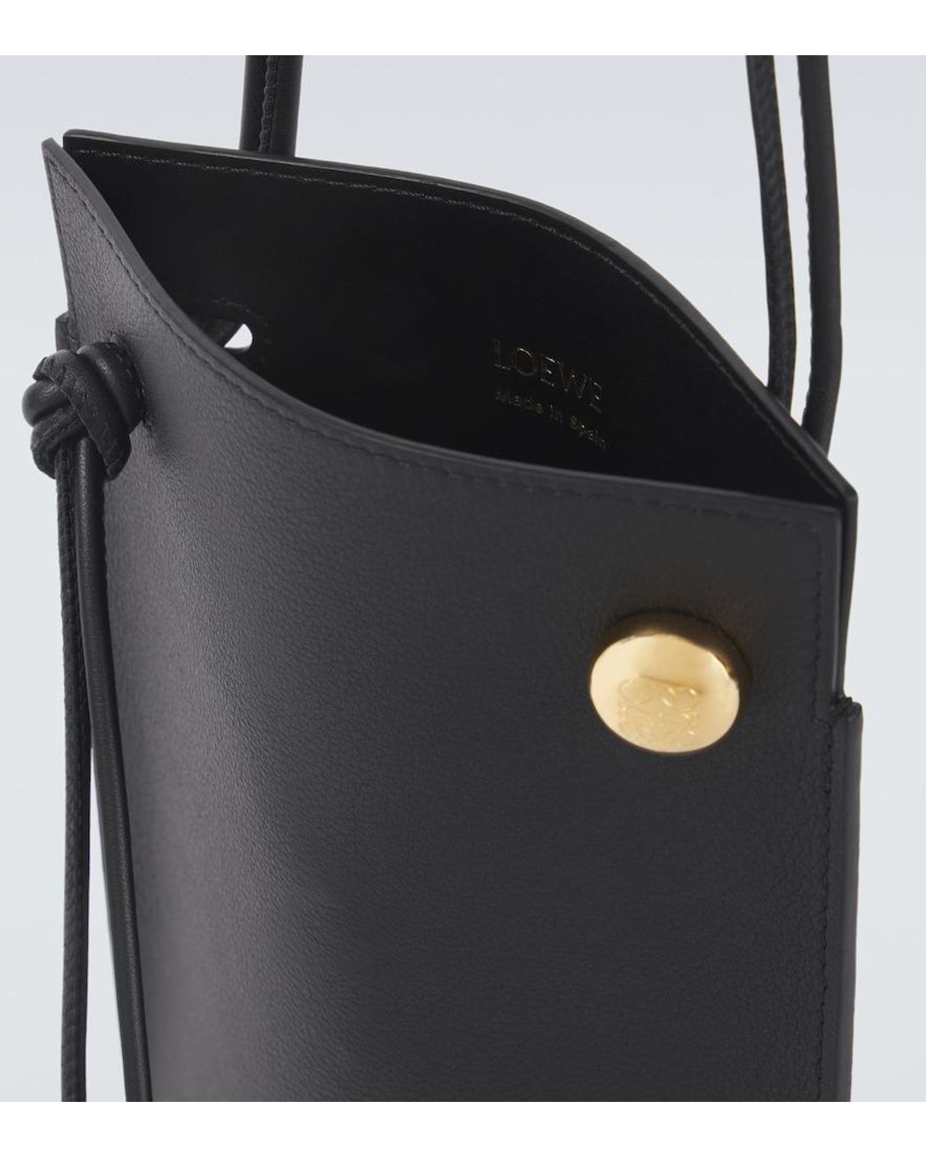 Loewe Black Pebble Dice Pocket Leather Shoulder Bag for men