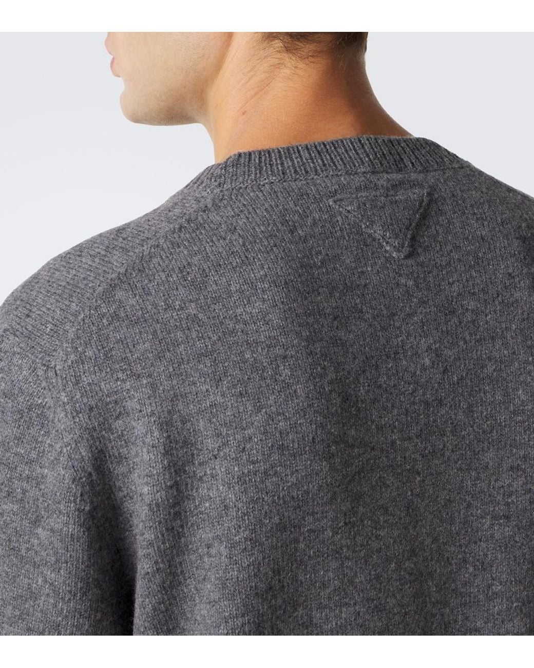Prada Gray Virgin Wool Sweater for men