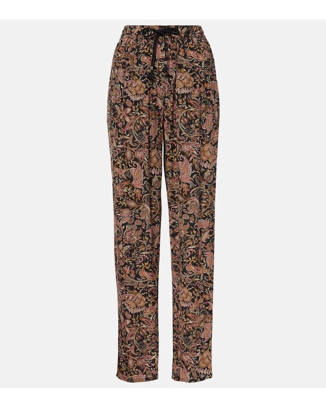 Isabel Marant Brown Zahera Printed Straight Pants