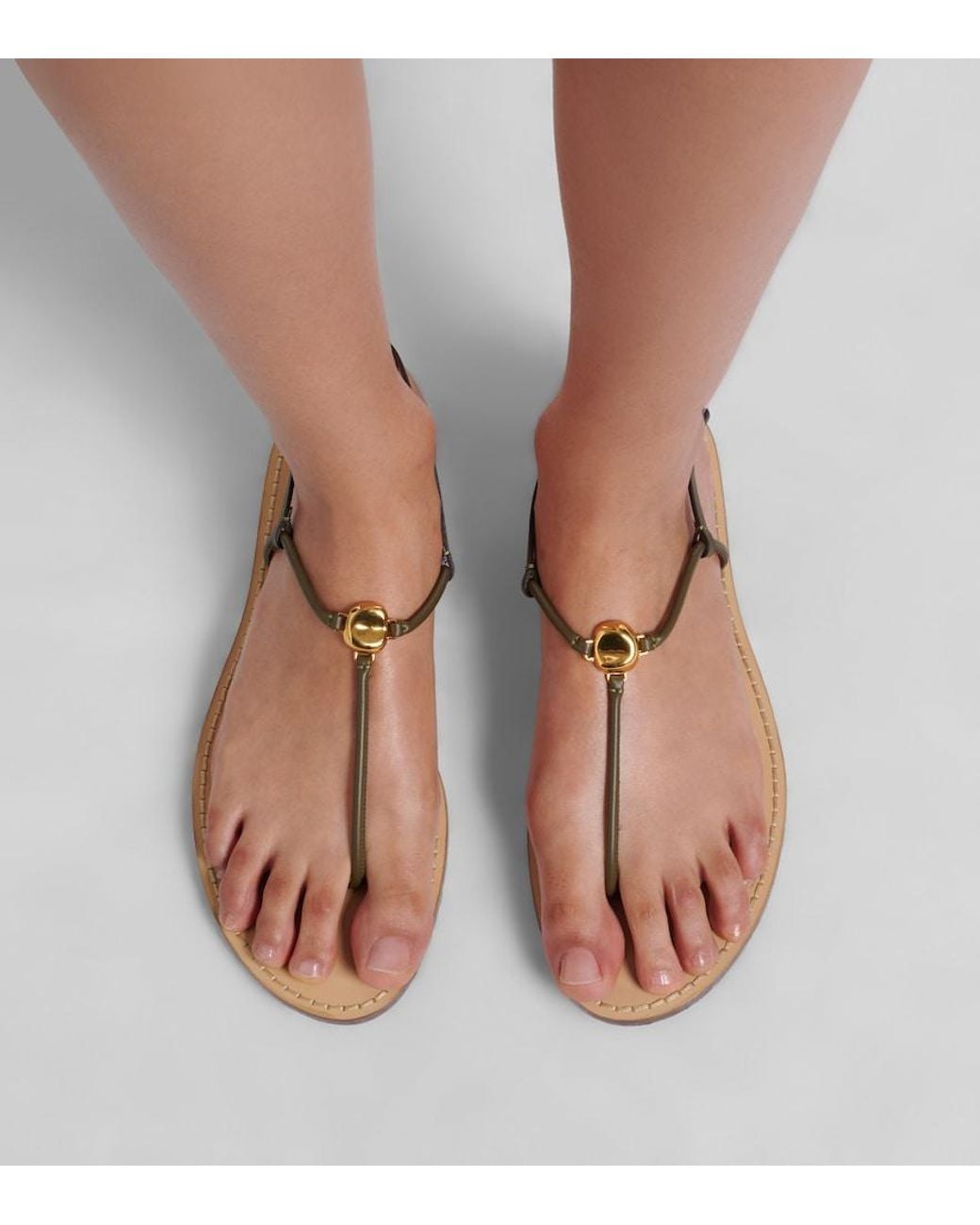 Amanu Metallic Naivasha Leather Thong Sandals