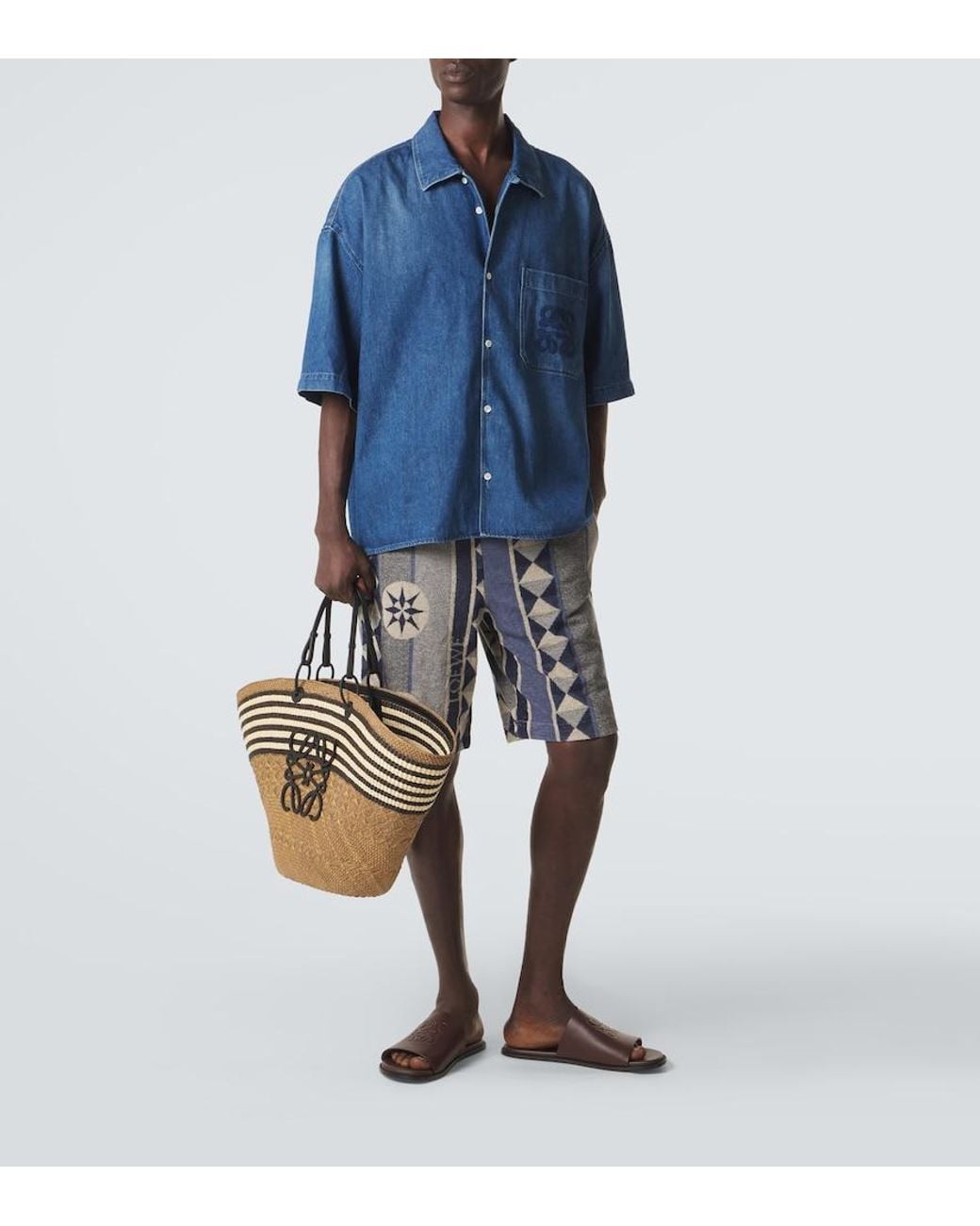 Loewe Blue Paula's Ibiza Denim Bowling Shirt for men