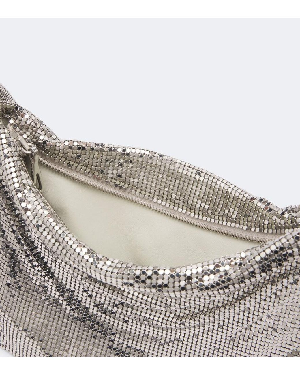 Rabanne White Pixel Tube Chainmail Pouch