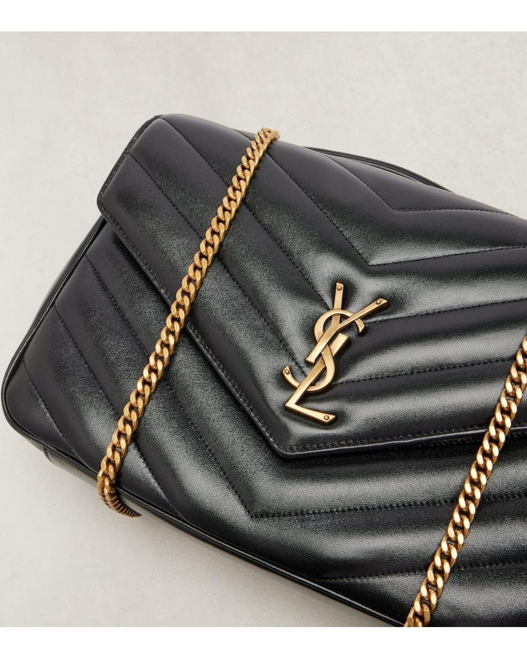 Saint Laurent Black Loulou Large Leather Shoulder Bag