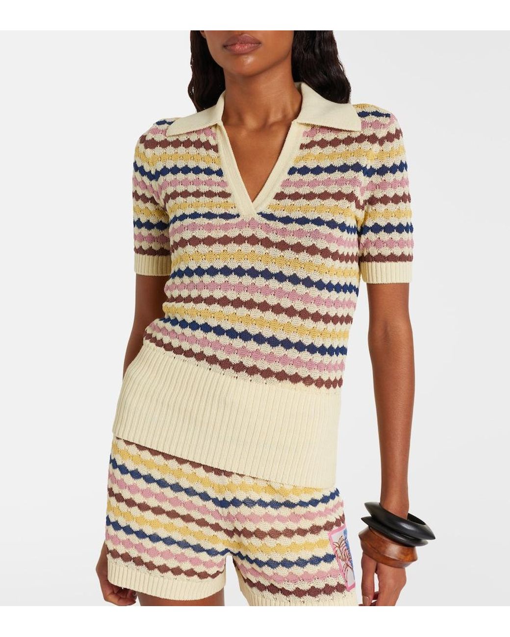 Zimmermann Natural Awaken Cotton-Blend Polo Sweater