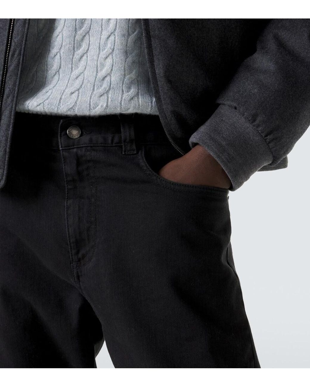 Canali Black Slim Jeans for men