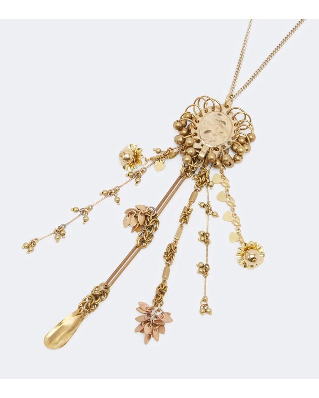 Dries Van Noten Metallic Embellished Pendant Necklace