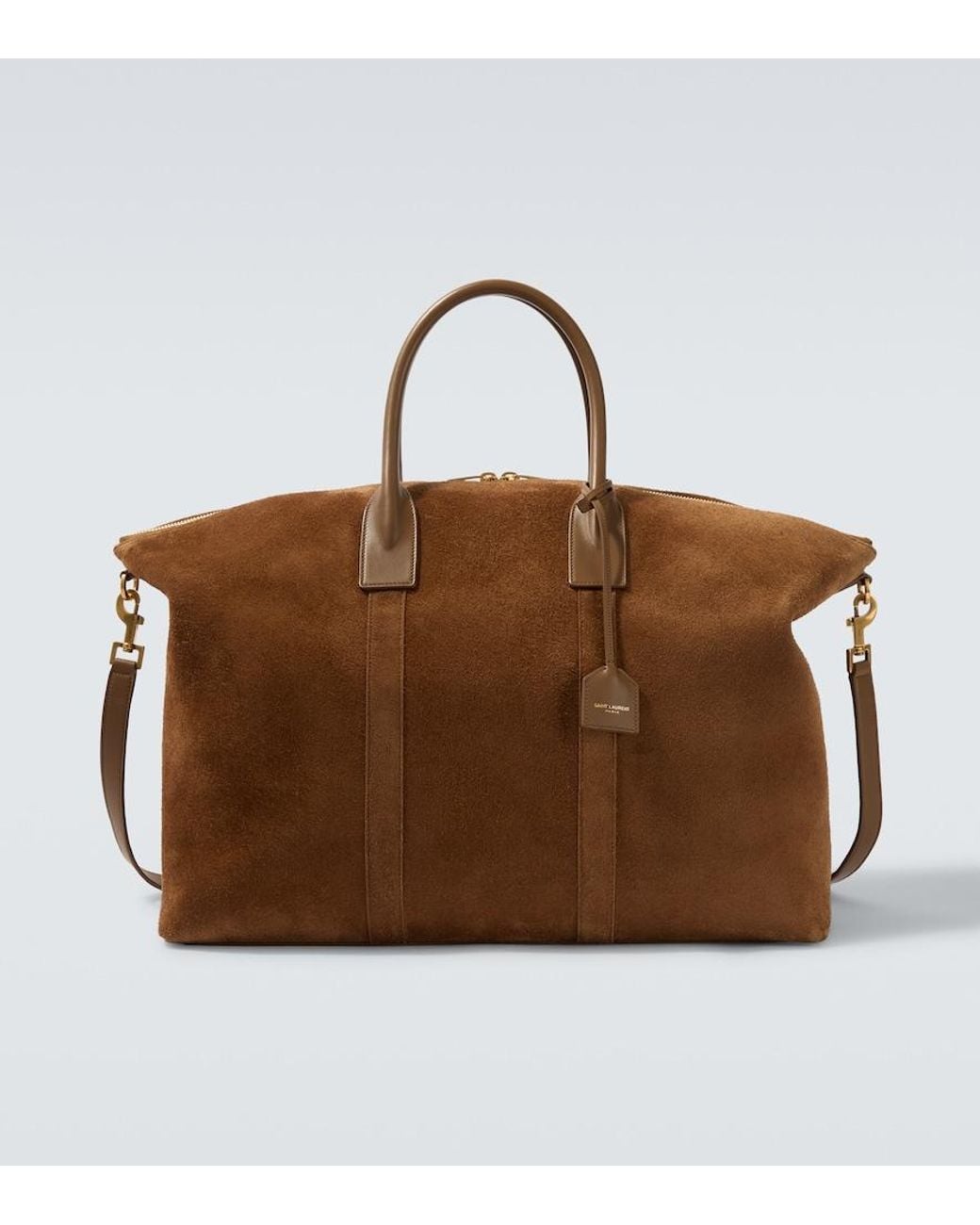 Saint Laurent Brown Suede Duffel Bag for men