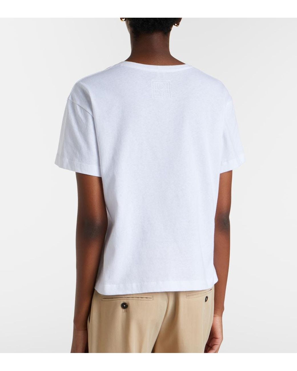 Totême White Cotton Jersey T-Shirt