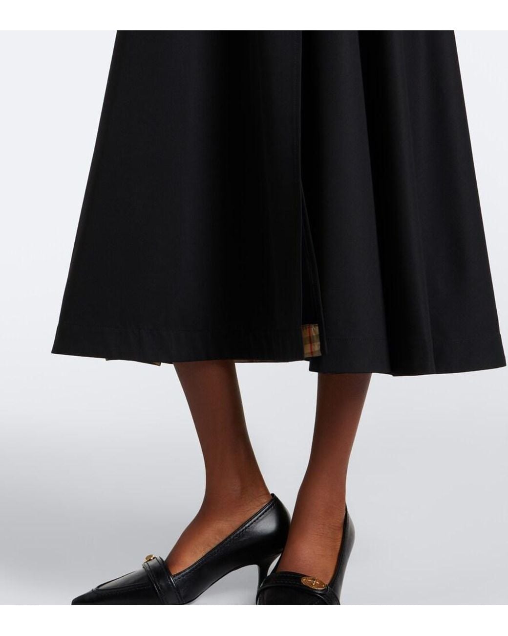 Burberry Black Belted Wool Wrap Dress