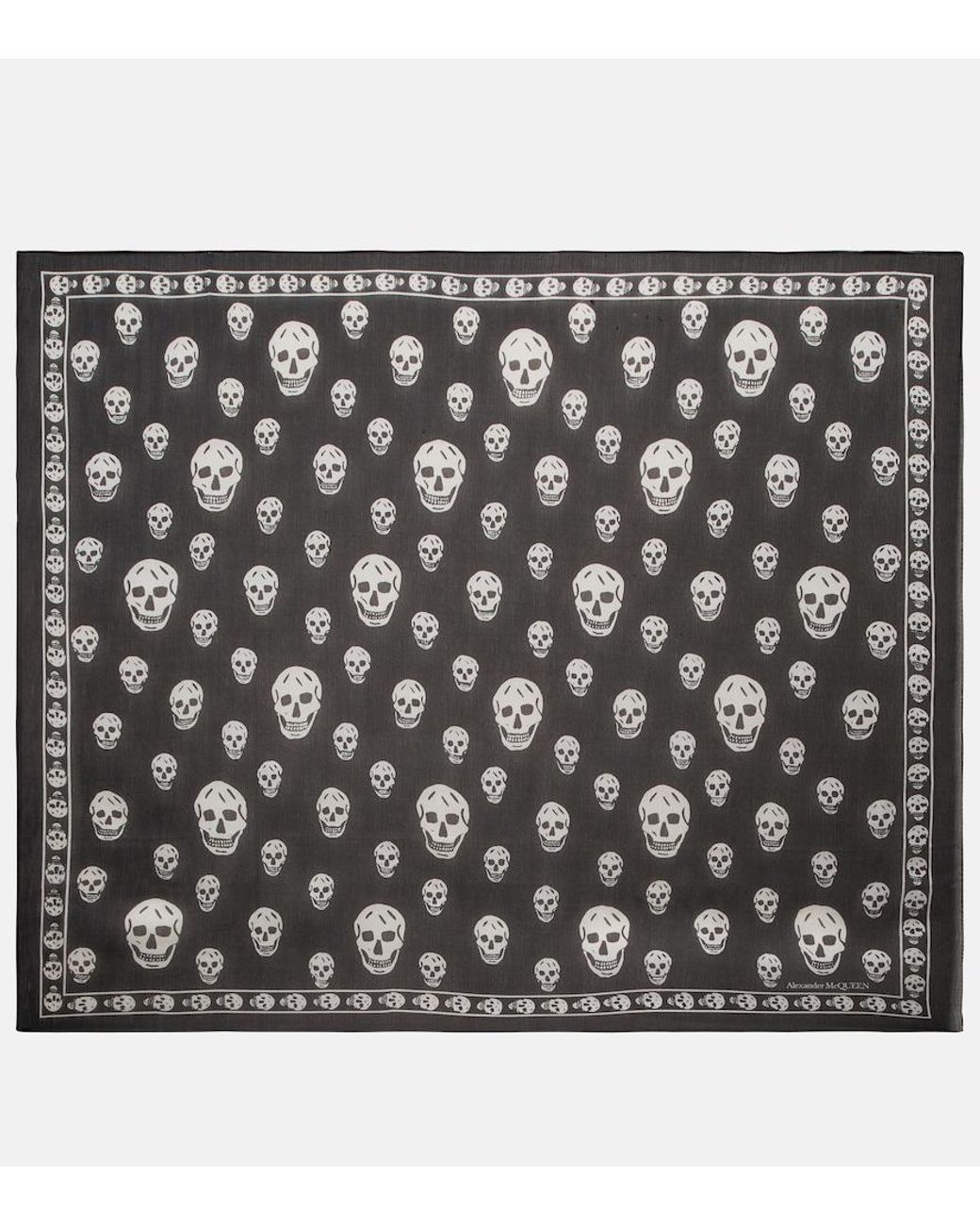McQueen Metallic Skull Silk Scarf
