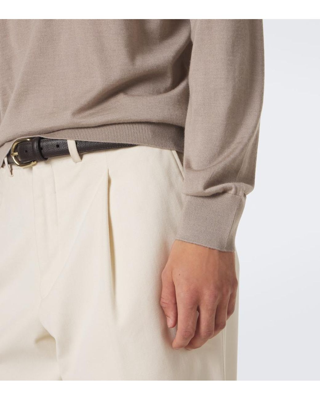 Zegna Natural Cashmere And Silk Turtleneck Sweater for men