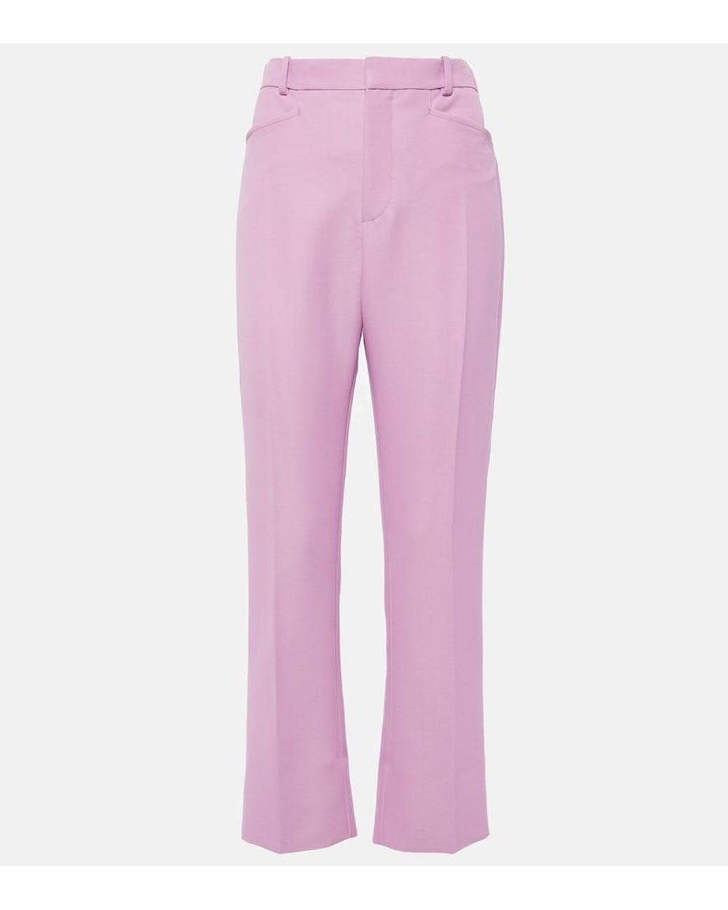 Tom Ford Pink Wool-Blend Slim Pants
