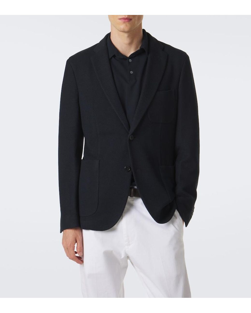 Slowear Blue Single-Breasted Wool-Blend Blazer for men
