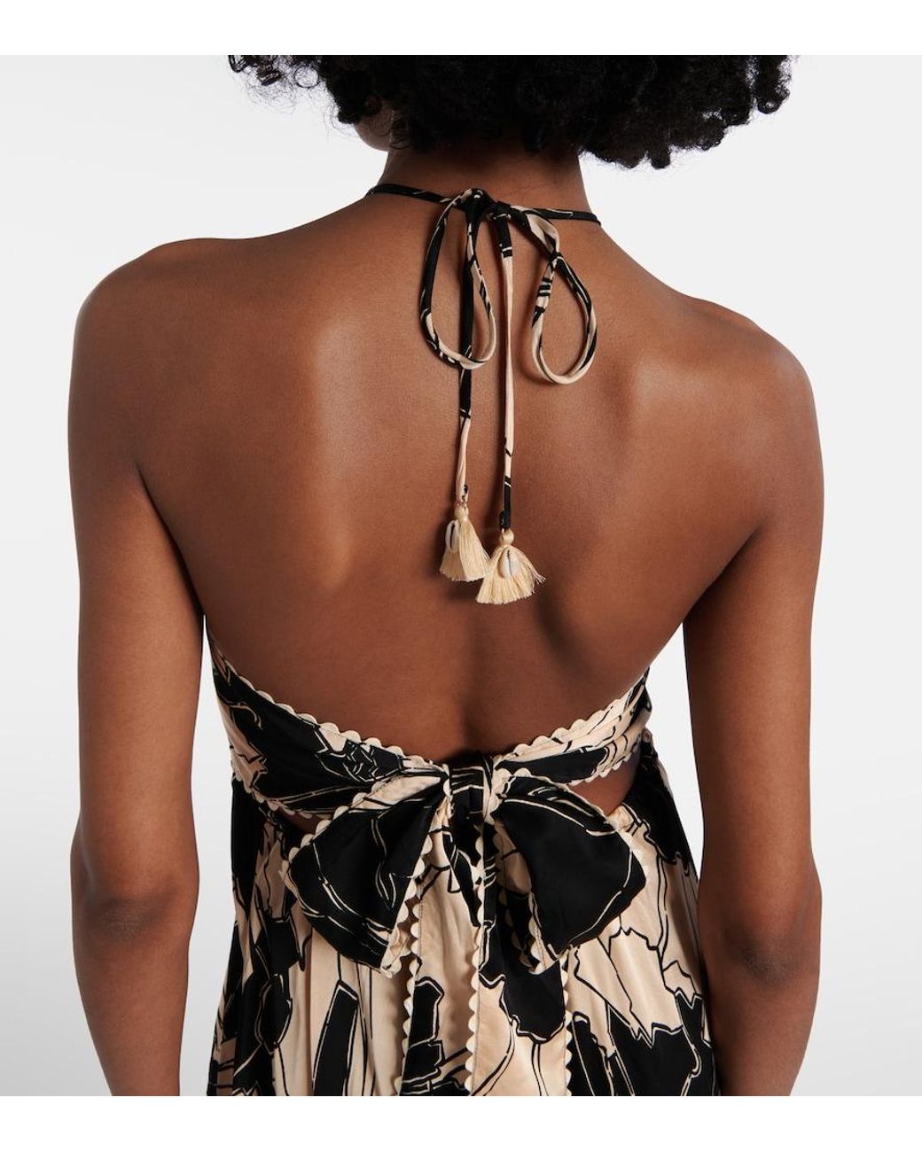 Poupette White Carla Floral Halterneck Maxi Dress