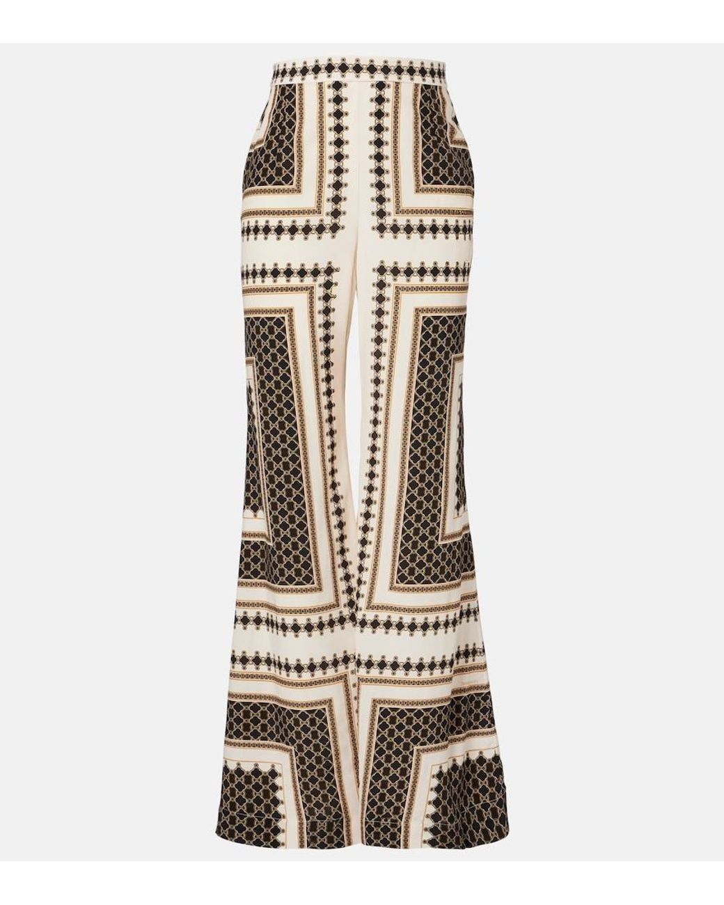 Zimmermann Metallic Printed Wide-Leg Pants