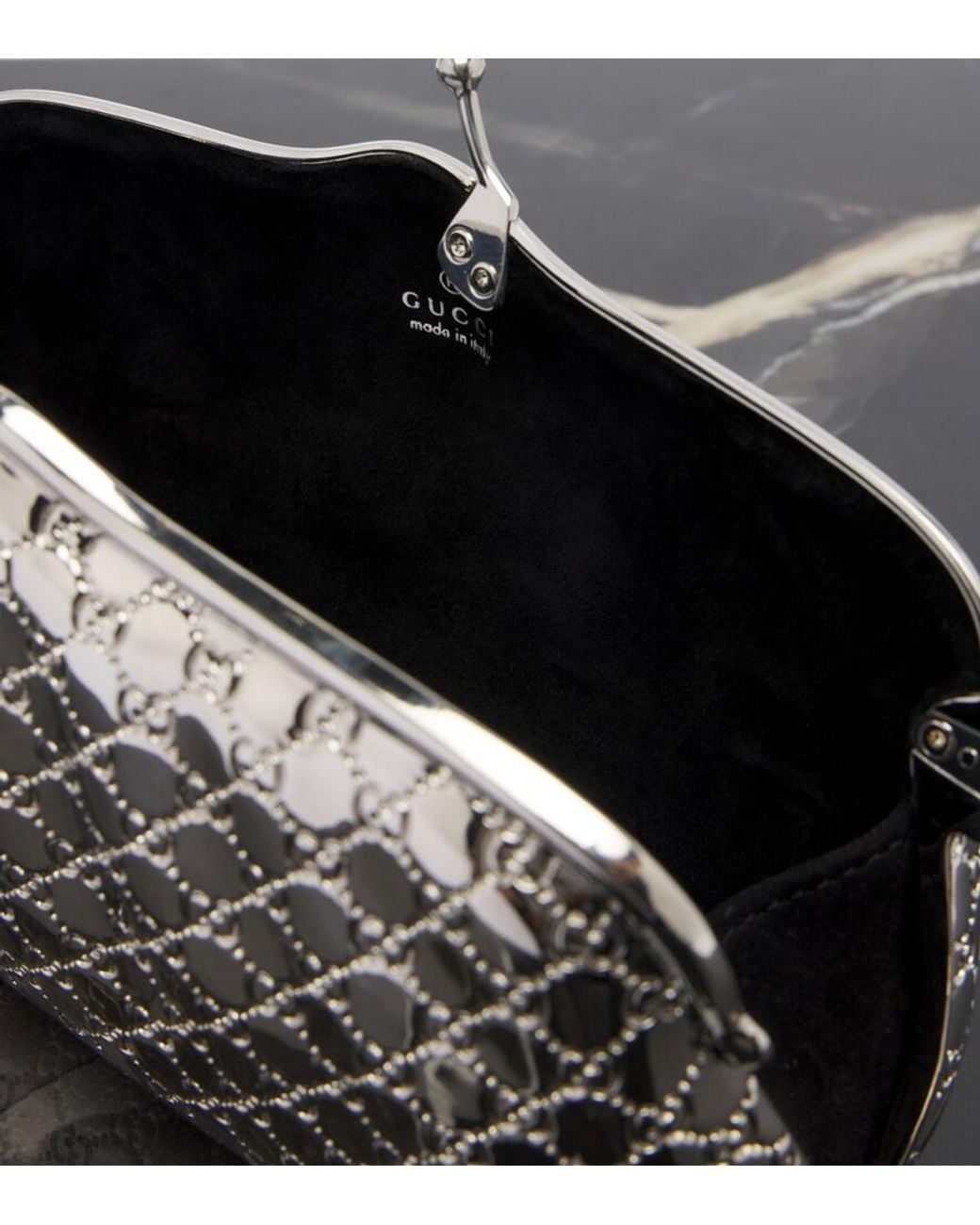 Gucci White Gg Mini Clutch