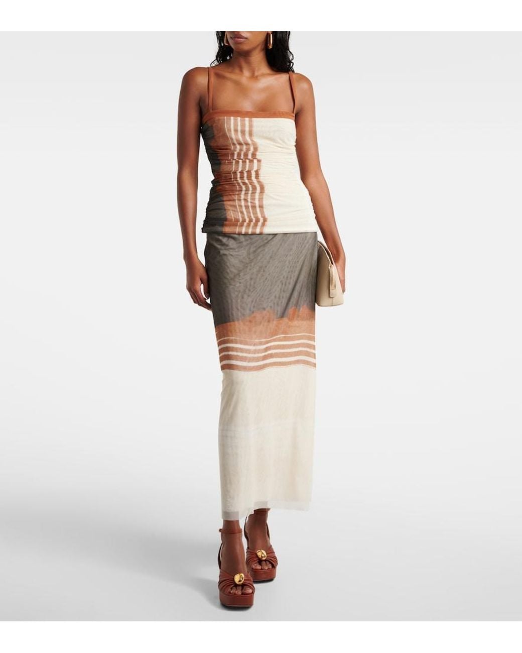 Sir Gray Breeze Bandeau Striped Maxi Skirt