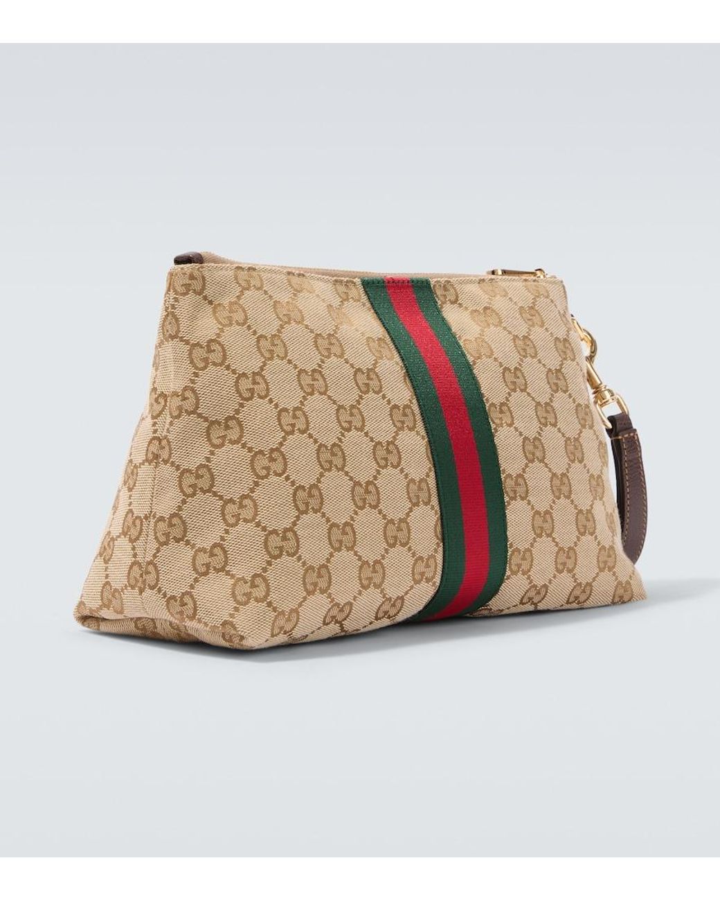 Gucci Natural Gg Canvas Small Pouch With Strap for men