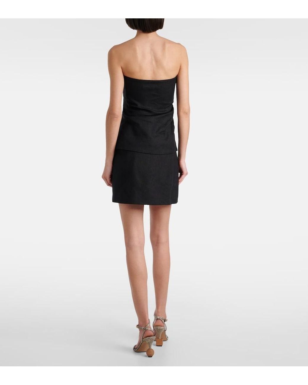 Sir Black Dorian Linen-Blend Tube Top