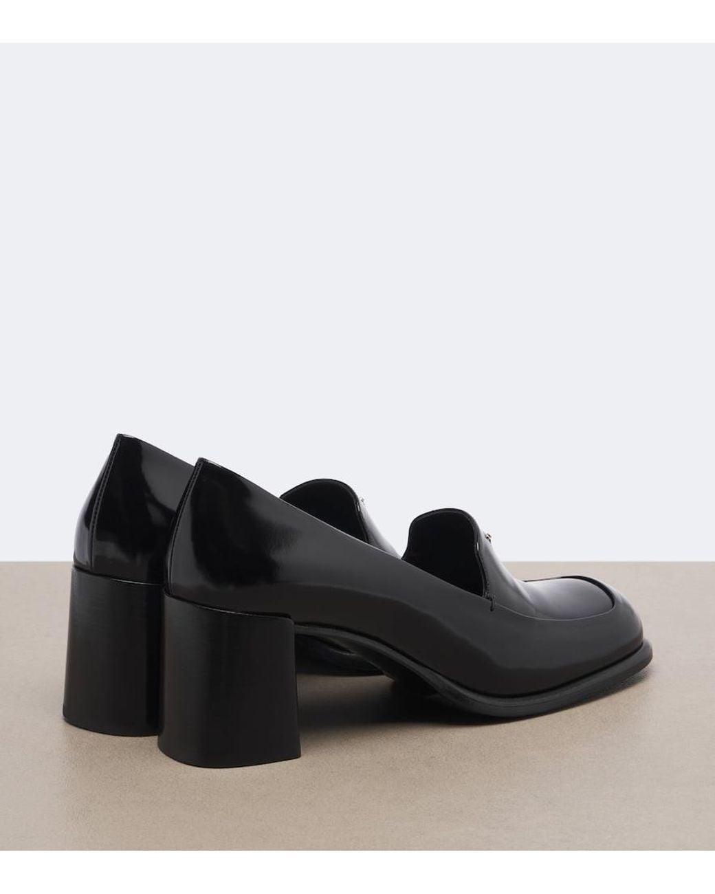 Prada Black Patent Leather Loafer Pumps