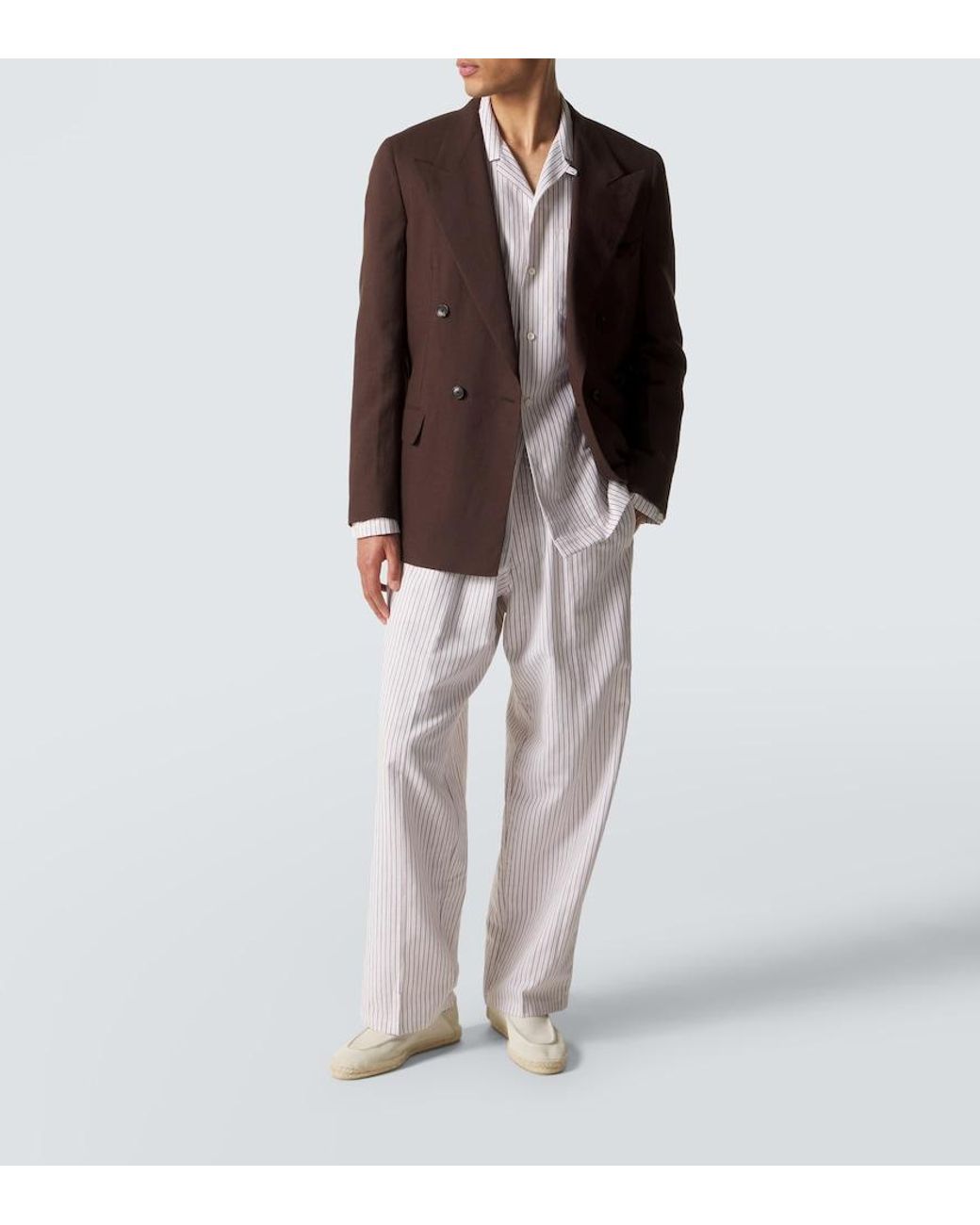 Umit Benan Purple Julian Cotton And Silk Straight Pants for men