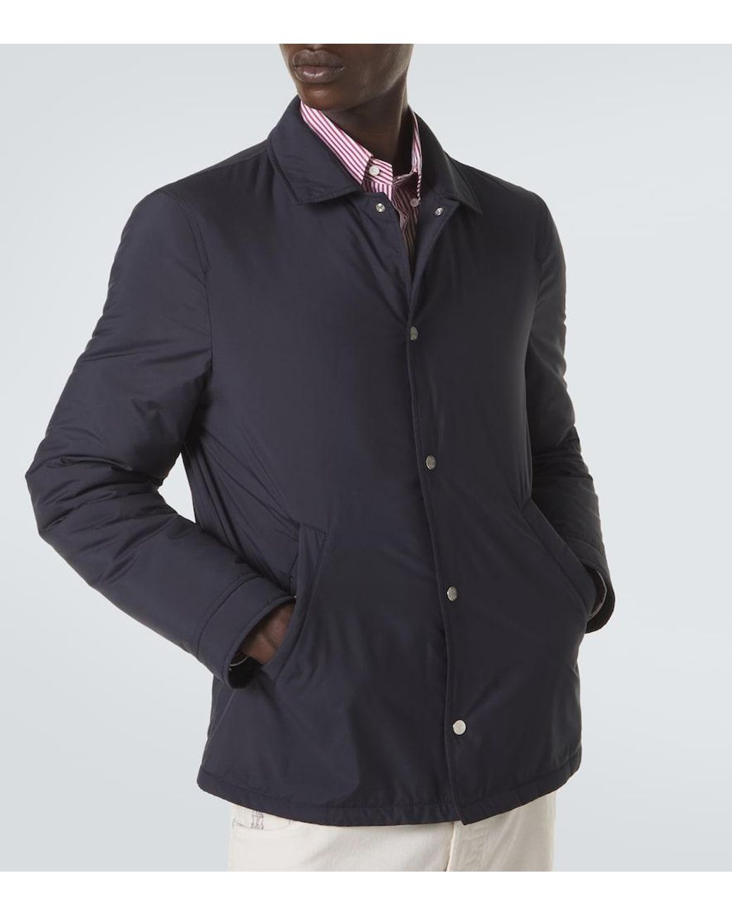 Brunello Cucinelli Blue Technical Jacket for men
