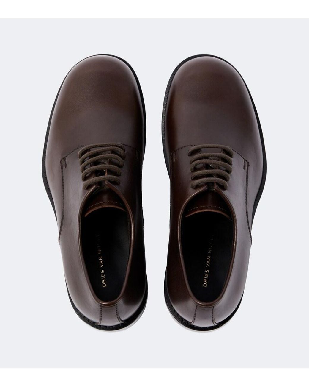 Dries Van Noten Brown Leather Oxford Shoes for men