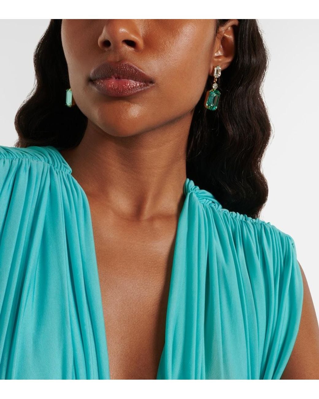 Jennifer Behr Green Justine-Plated Drop Earrings