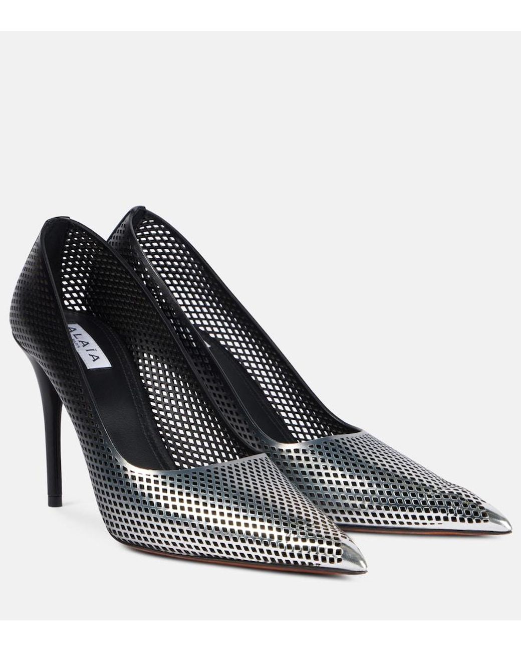 Alaïa Black 90 Ombre Leather Mesh Pumps