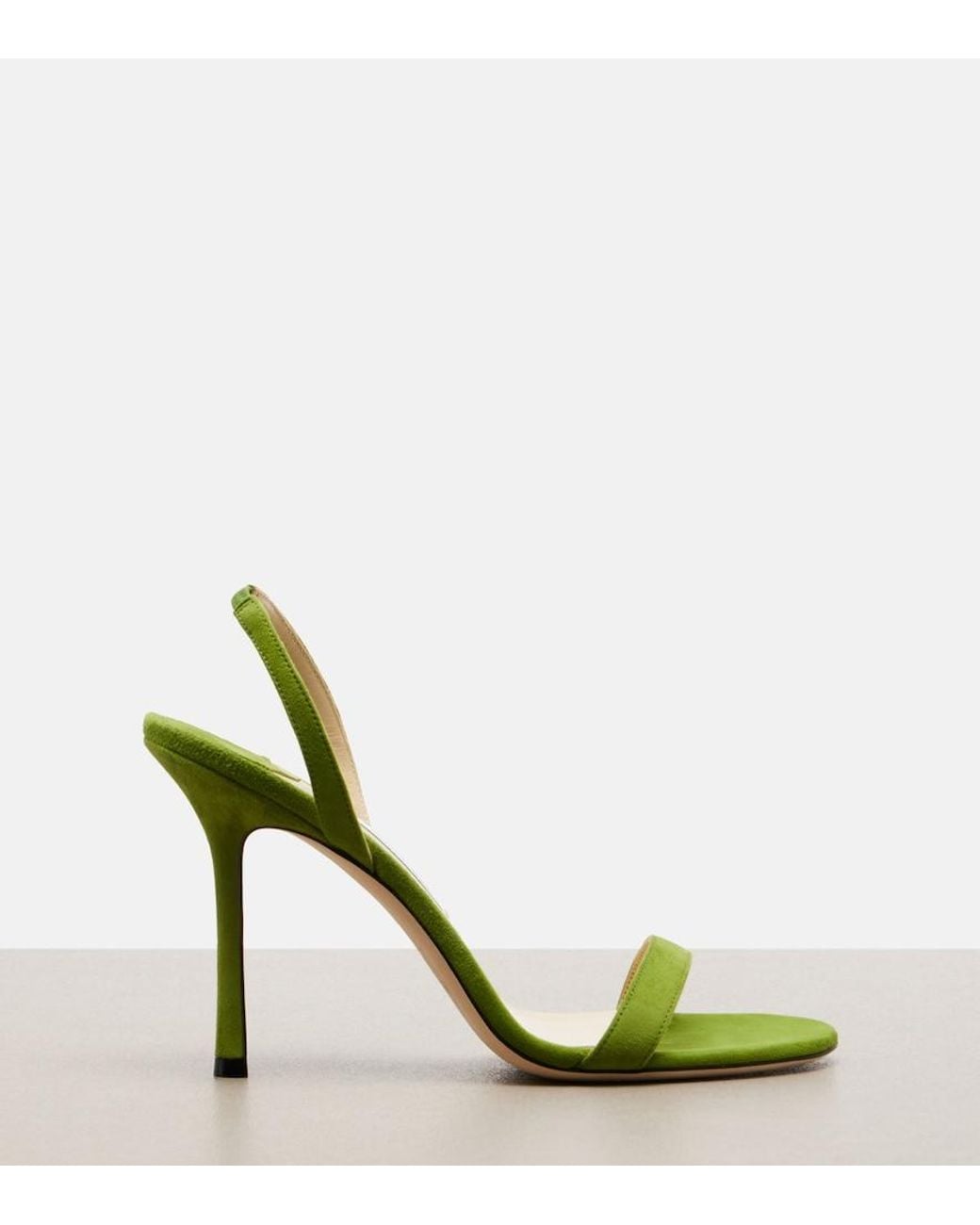 Jimmy Choo Green Jenn Suede Slingback Sandals