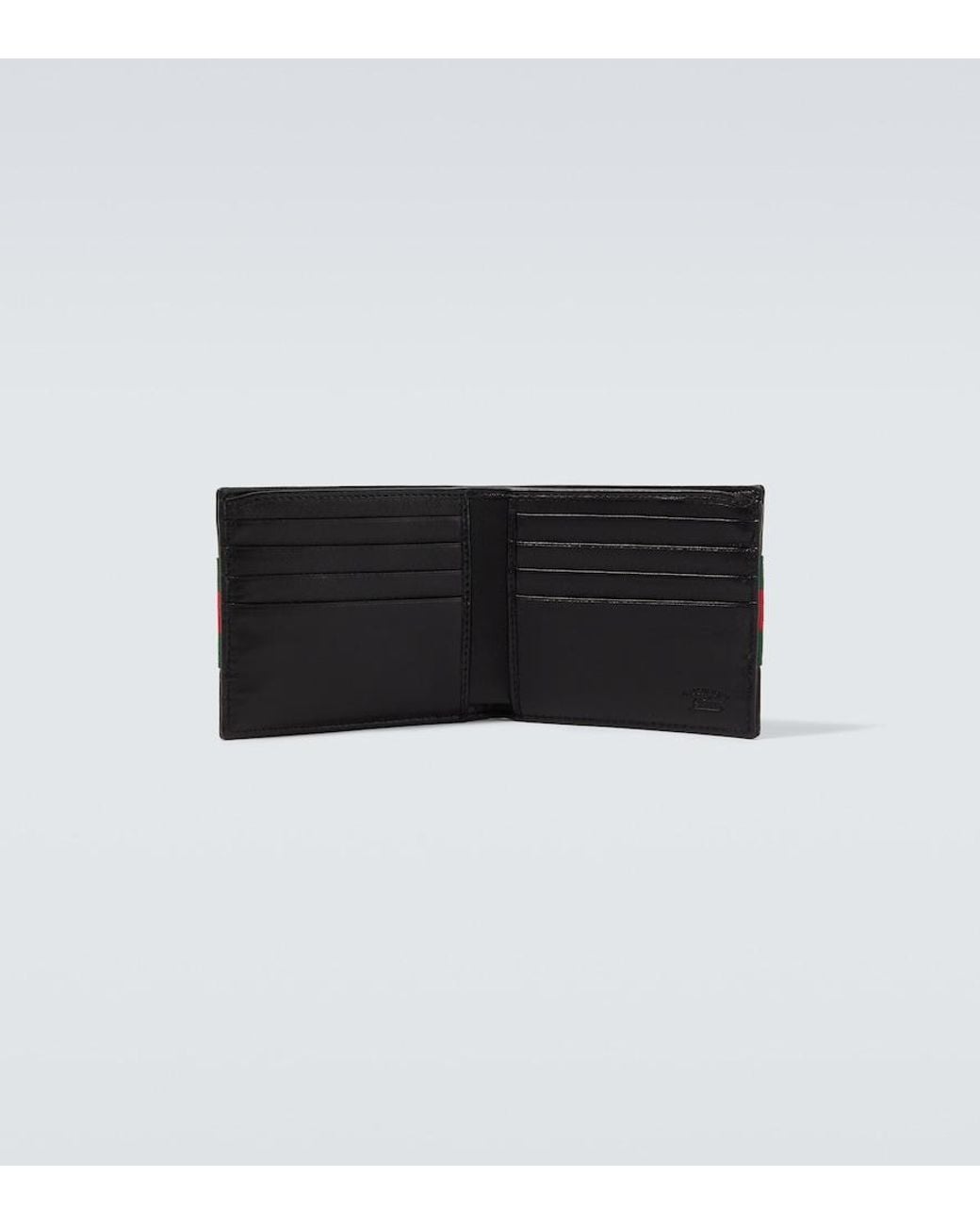 Gucci Red Web Trademark Leather Bifold Wallet for men