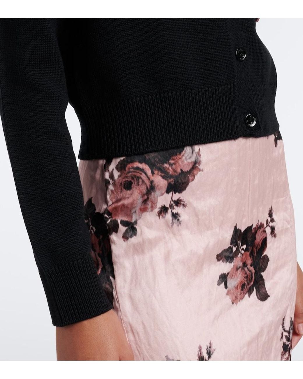 Erdem Black Embellished Wool Cardigan