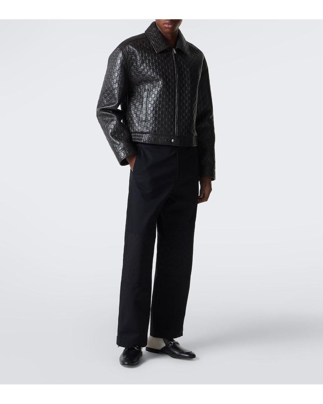 Gucci Black Jordaan Leather Mules for men