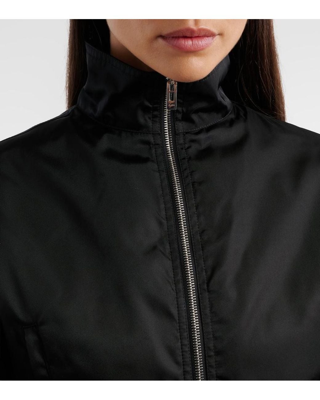 Alaïa Black Belted Cropped Taffeta Jacket