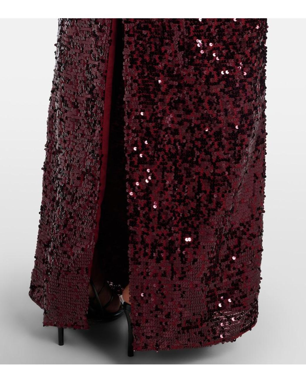 Erdem Purple Draped Sequined Gown