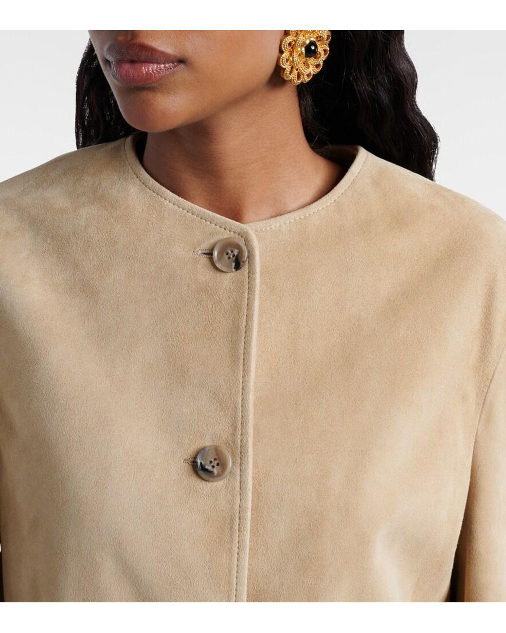 Nour Hammour Natural Suede Jacket