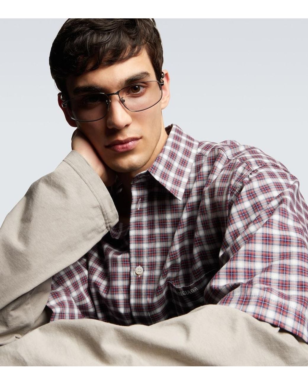 Balenciaga Metallic Monday Rectangular Sunglasses for men