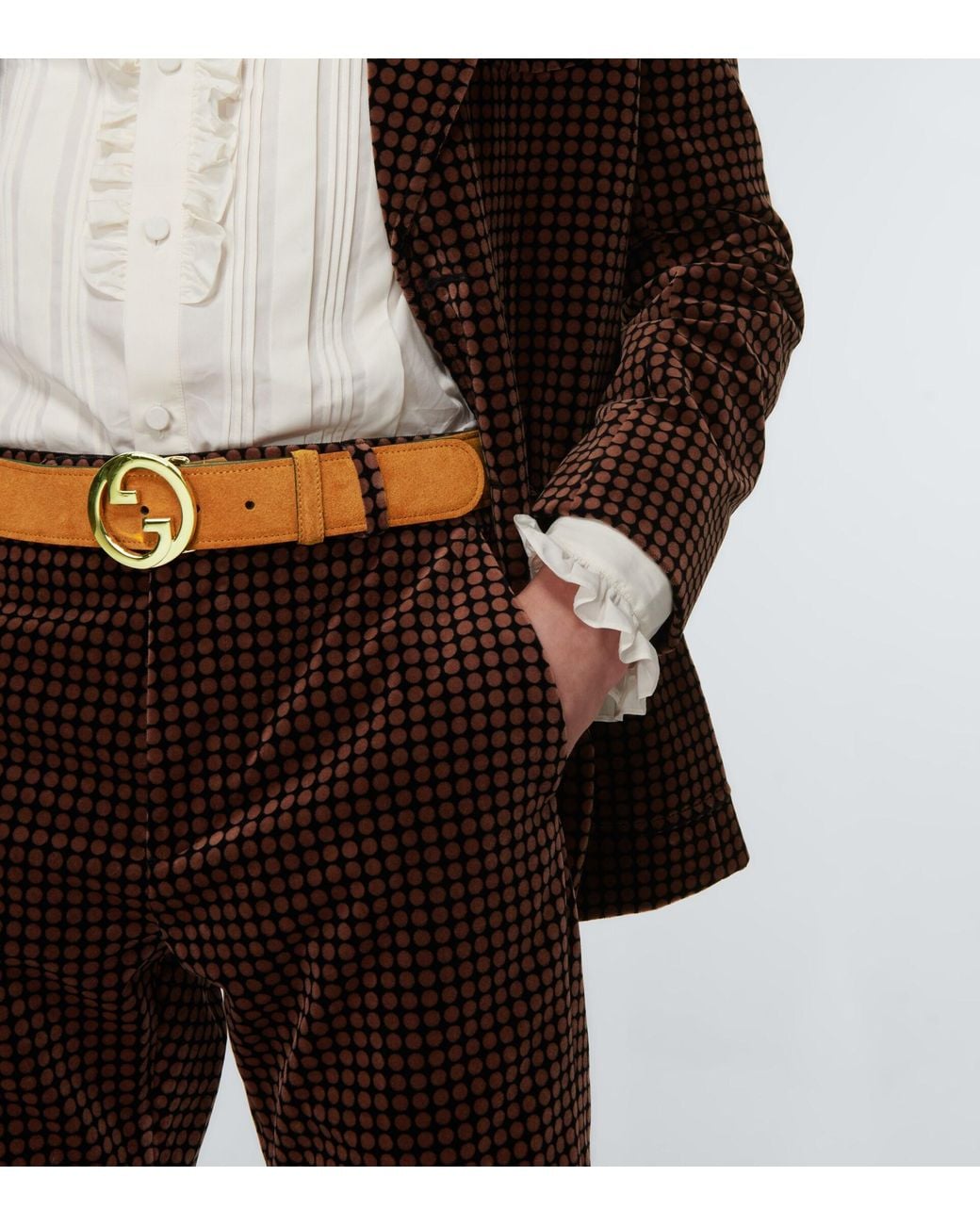 Gucci Suede Belt in Brown for Men | Lyst
