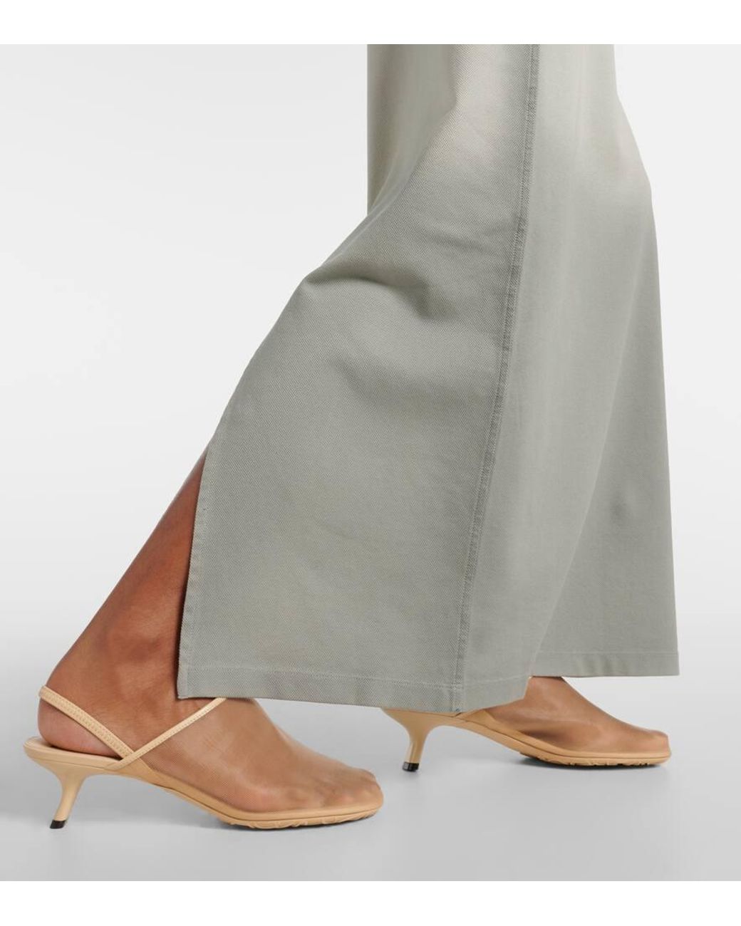 Loewe Petal 45 Mesh Slingback Pumps in Natural | Lyst