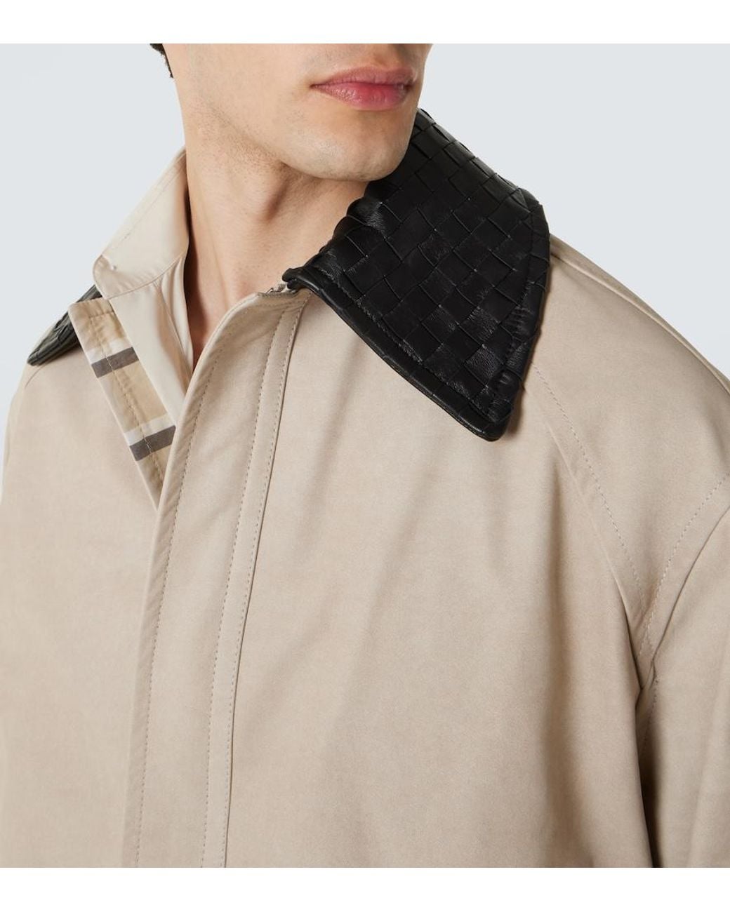 Bottega Veneta Natural Intrecciato Leather Twill Blouson for men