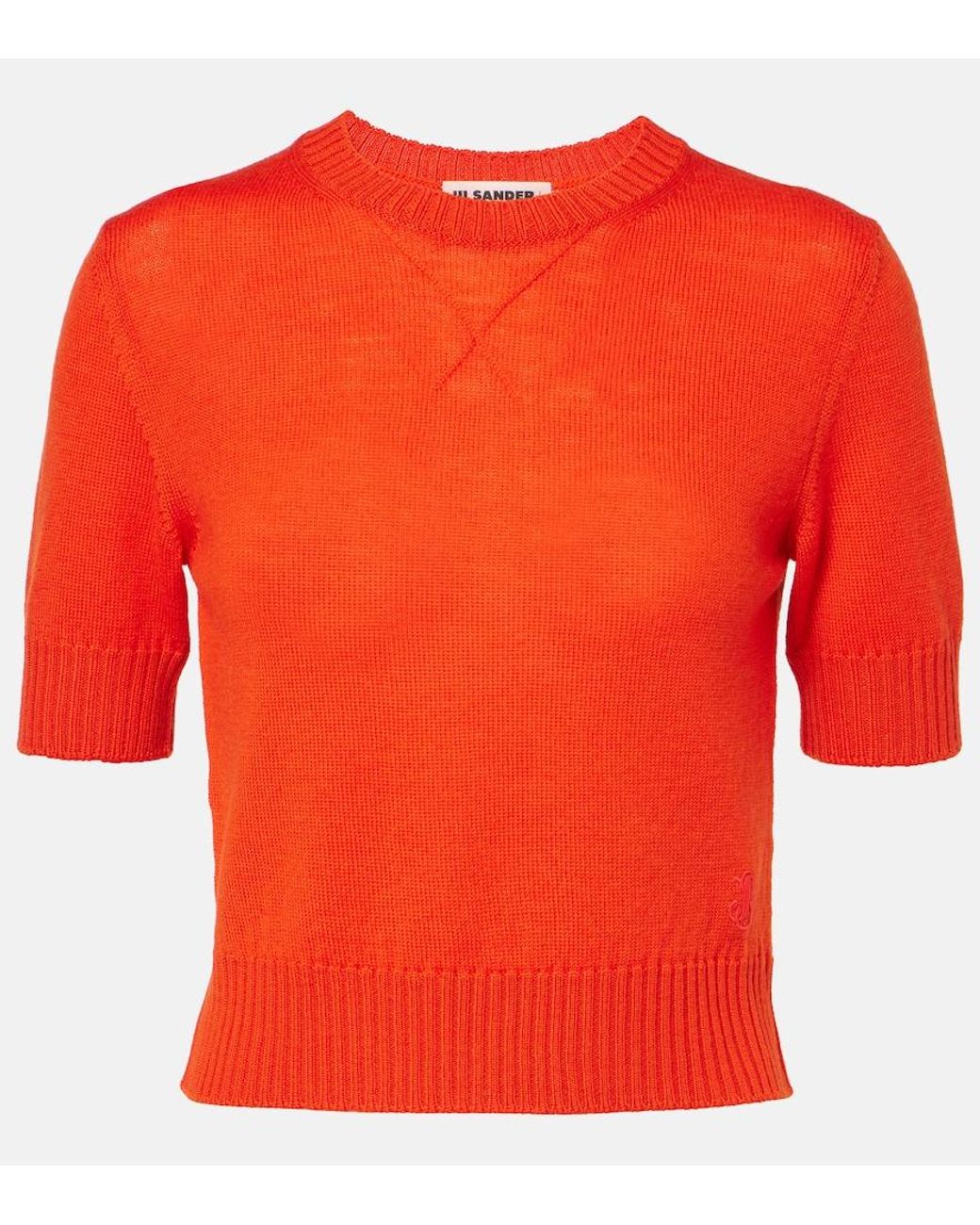 Jil Sander Orange Virgin Wool Top