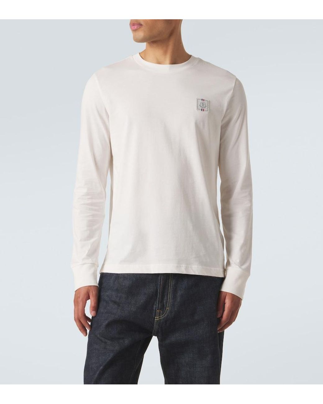 Moncler White Cotton Jersey T-Shirt for men