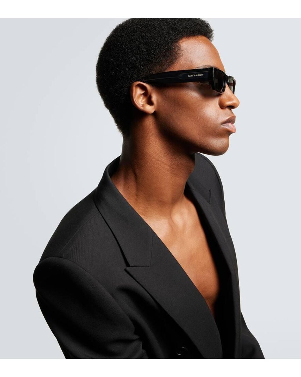 Saint Laurent Blue Sl 660 Rectangular Sunglasses for men