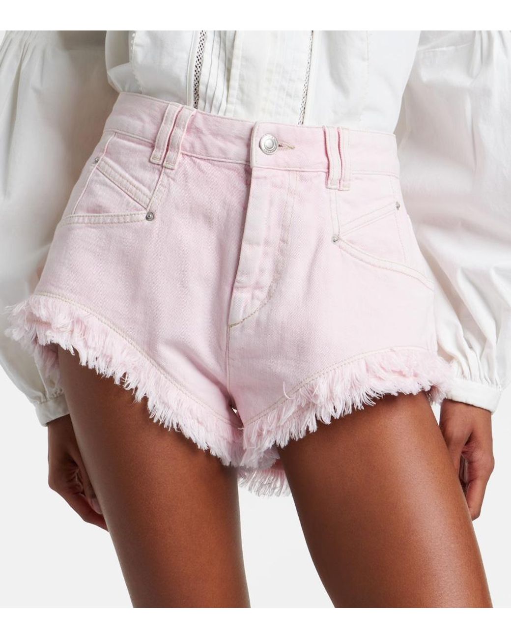 Isabel Marant Pink Eneidala Denim Shorts