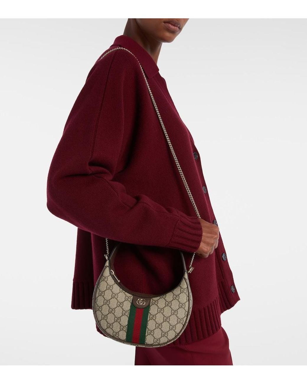Gucci Gray "Ophidia" Handbag Small