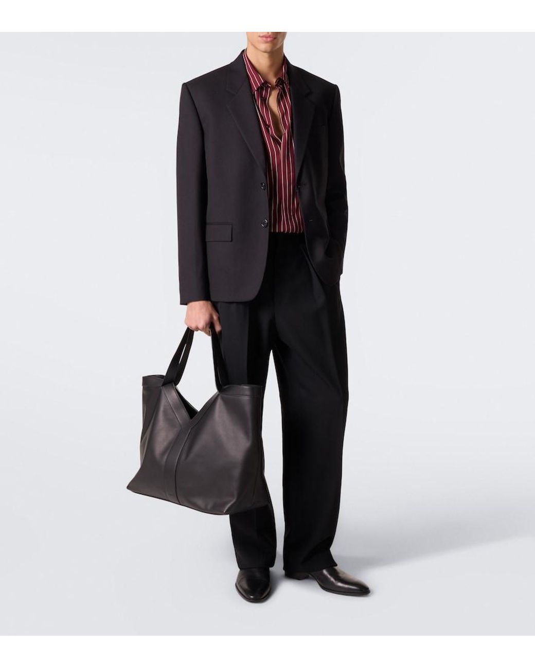 Saint Laurent Black Y Large Leather Tote Bag for men