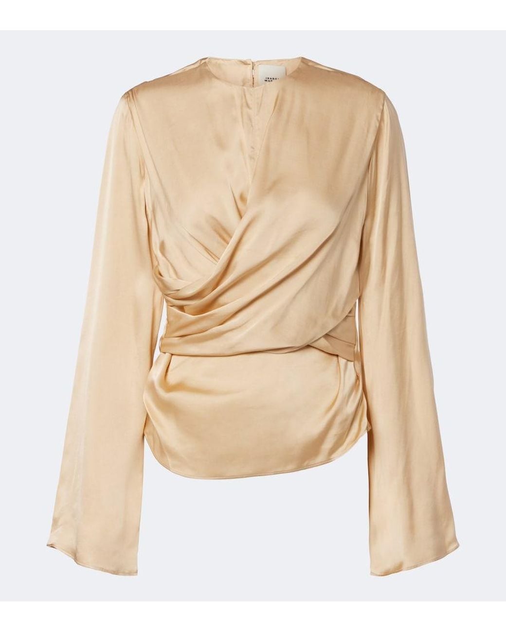 Isabel Marant Natural Neame Draped Satin Top