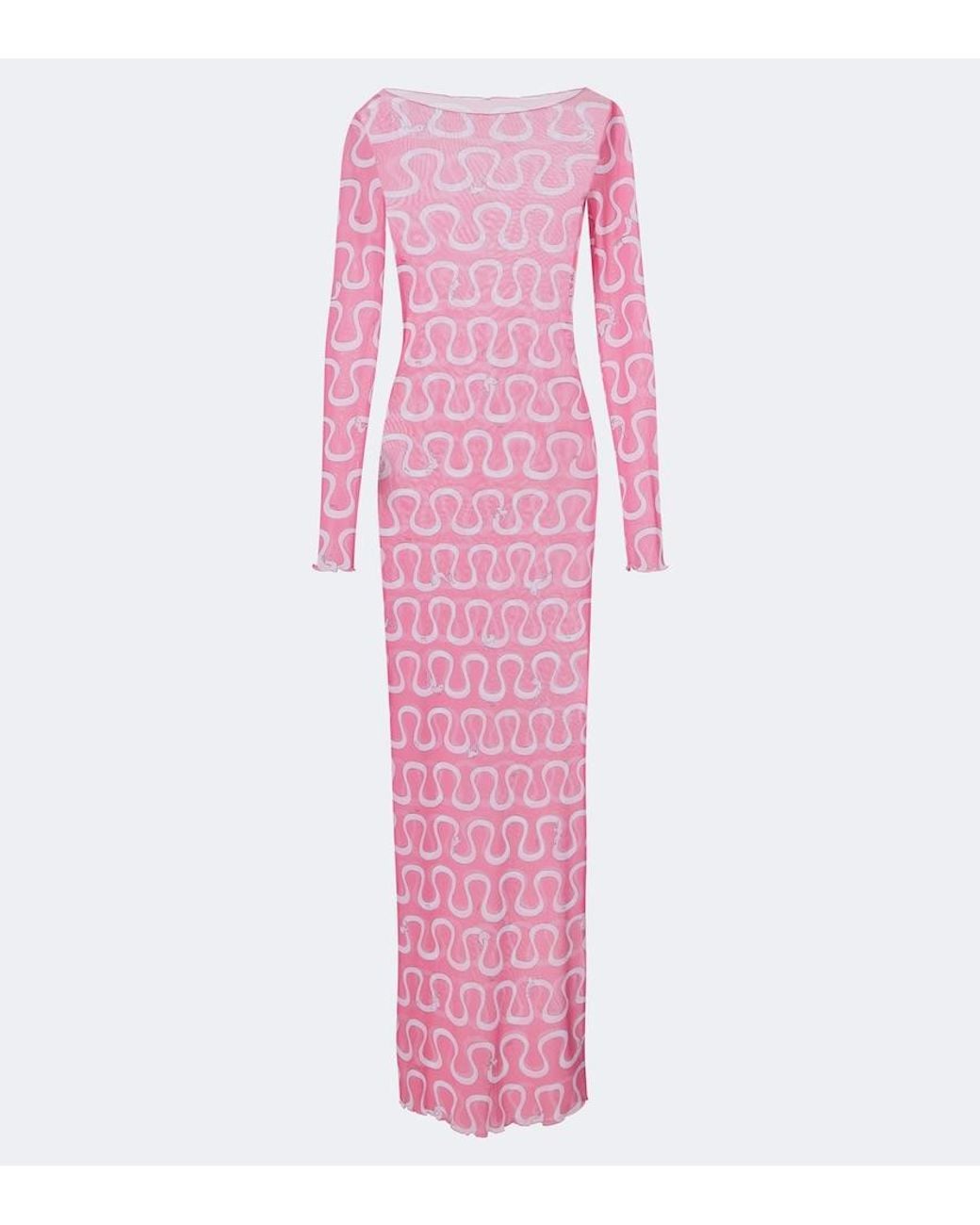 Emilio Pucci Pink Onda Tulle Maxi Dress