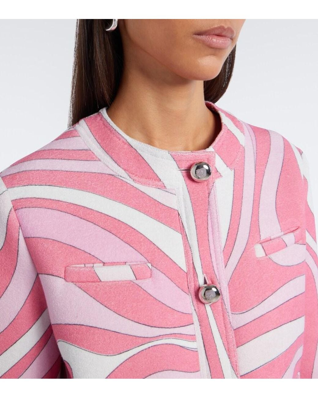 Emilio Pucci Pink Marmo Cotton-Blend Terry Jacket
